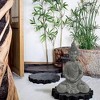 LuxenHome 21.75" Gray MgO Meditating Buddha Garden Statue - 4 of 4