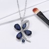 Butterfly Flower Pendant Chain Necklace for Women Blue Cz Ginger Lyne Collection - 3 of 4
