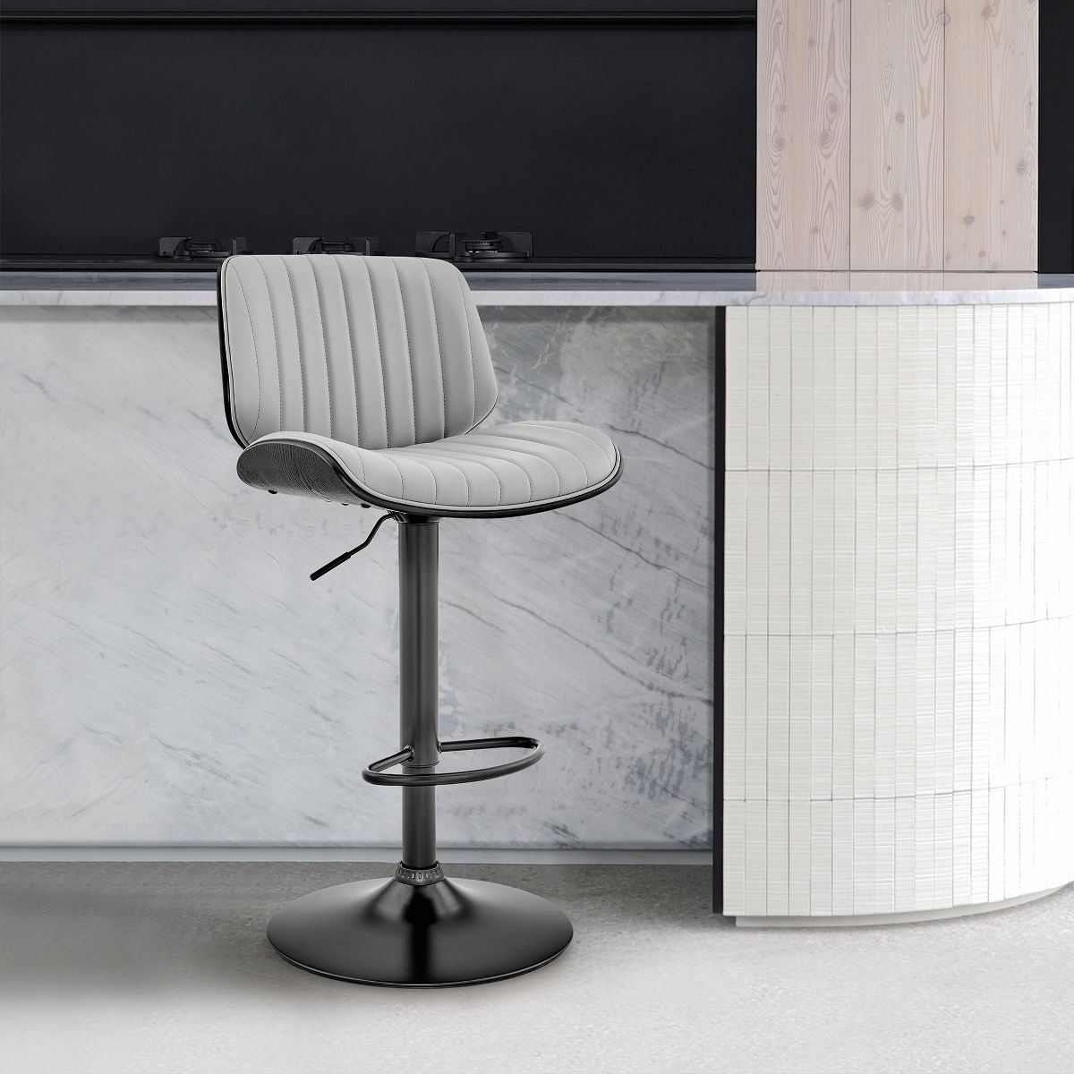 Armen Living Brock Barstool Gray/Black/Black