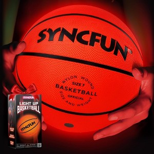 SYNCFUN Glow in The Dark Basketball for Boys, Light Up Basketball for Night Basketball Games, Basketball Accessories Gifts for Teen Boy Toys Ages 3+ - 1 of 4