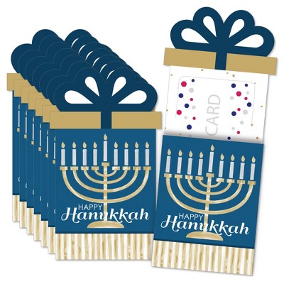 Big Dot of Happiness Happy Hanukkah - Chanukah Holiday Party Money and Gift Card Sleeves - Nifty Gifty Card Holders - Set of 8