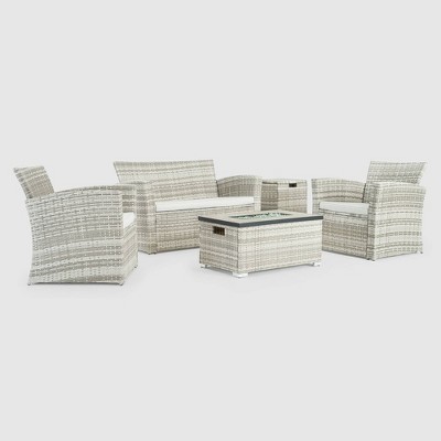 Magna 4pc Patio Fire Seating Set - Gray - Sego Lily