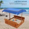 VYNXARIA Wood Sandbox with Cover, Sand Box with 2 Bench Seats for Aged 3-8 Years Old, Sand Boxes for Backyard Garden(Natural Wood) - 3 of 4