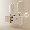 ChicFurnit Bathroom Vanities Modern Vanity with Sleek Design and Ample Storage for Bathroom Spaces, White,59.6”*18.5”*20.7" - 2 of 3