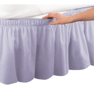 Collections Etc Elastic Bed Wrap Ruffle Bed Skirt 78 X 80 X 14 Lilac ...