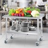 Stainless Steel Table, Backsplash + 4 Caster Wheels, Kitchen Work Table for Work, Heavy Duty NSF Metal Work Tables, for Restaurant, Home - 4 of 4
