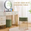 KTMBDW Set of 2 Round Velvet Storage Ottomans – Upholstered Vanity Stool, Footrest, Side Table with Removable Lid for Living Room & Bedroom - 3 of 4