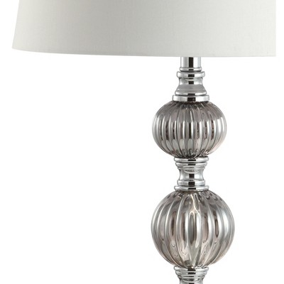 Vivienne 31" Silver Triple Sphere Table Lamp with Silk Shade