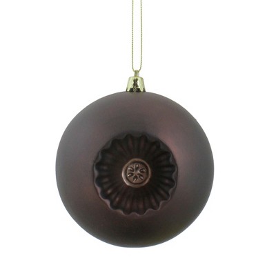 Northlight 6ct Matte Retro Reflector Shatterproof Christmas Ball Ornament Set 4" - Brown