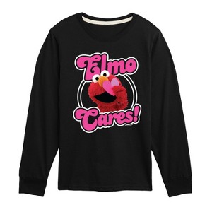 Boys' - Sesame Street - Elmo Cares -Toddler and Youth Long Sleeve T-Shirt Long Sleeve Graphic T-Shirt - 1 of 3