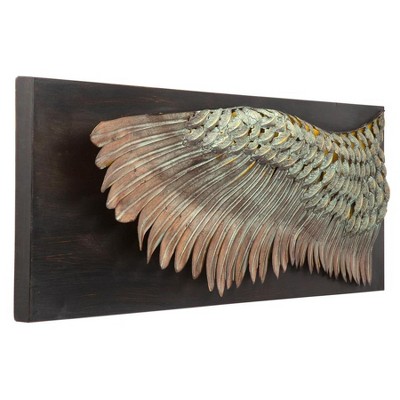 Verdigris Bronze Wing of Icarus Metal Wall Sculpture