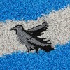 Harry Potter Ravenclaw Raven Mascot Adult Blue & Gray Striped Chenille Crew Socks - 4 of 4