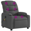 vidaXL Massage Recliner Chair Dark Gray Fabric - 2 of 4