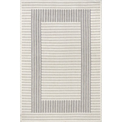 Nuloom Nicka Striped Border Pet Friendly Machine Washable Area Rug