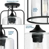 Progress Lighting, Watch Hill, 1-light semi-flush mount, Textured Black, Clear Seeded Glass Shade - 2 of 3