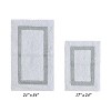 Hotel 2 PC Bath Rug 100% Premium Cotton Tufted Weave Two Tone Reversible Bathroom Rug, Super Soft Absorbent, Machine Washable Bath Mat - 2 of 4