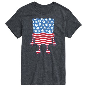 Men's - SpongeBob SquarePants - Silhouette Stars Stripes Short Sleeve Graphic T-Shirt - 1 of 4