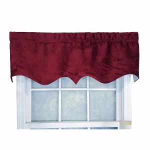 RLF Home Modern Design Classic Pile High Regal Style Window Valance 50" x 17" Burgundy - 1 of 4