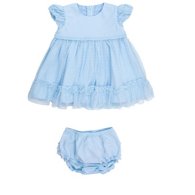 RuffleButts Toddler Girls Dotted Tulle Dress & RuffleButt Set