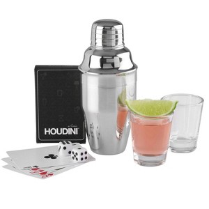 Houdini 5pc Game Night Bar Set: Stainless Steel & Glass, Dishwasher-Safe, Cocktail Shakers, 8oz Capacity - 1 of 4