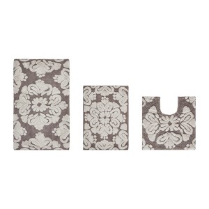 Medallion Collection 3 Piece 100% Cotton Tufted Bathroom Rug Set  with Non-Slip Backing, Machine Washable, Tumble Dry Bath Mat - 1 of 4