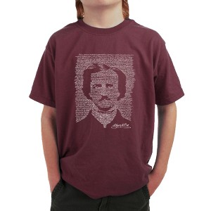 LA Pop Art Boy's Word Art T-shirt - EDGAR ALLEN POE - THE RAVEN - 1 of 4