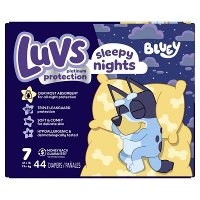 Luvs Platinum Protection Sleepy Nights Baby Diapers, Size 7, 44 Count