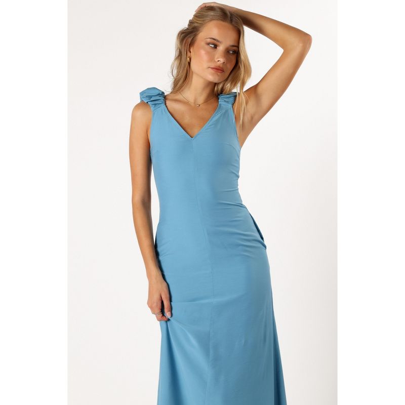 Petal and Pup Womens Michael Ruched Strap Maxi Dress, 2 of 7