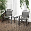 Set of 2 Outdoor Glider Chairs, Porch & Patio Rockers for Deck with PE Rattan Seats, Steel Frames for Garden, Poolside - 2 of 4