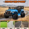JOYRACER 2-Seater 24V Kids Ride on UTV, 4x200W Electric Jeep Car with Remote Control 3-Speed, USB/MP3/Bluetooth Music, Horn & LED - 3 of 4