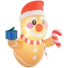 Outsunny 3.4' Christmas Inflatables Hanging Gingerbread Man Holding Gift Box and Candy Cane with LED Lights for Lawn Garden Party - 4 of 4