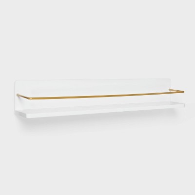 Kids&#39; Wall Shelf White with Gold - Pillowfort&#8482;