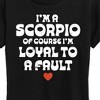 Women's - Instant Message - I'm A Scorpio Loyal To A Fault Short Sleeve Graphic T-Shirt - 2 of 4