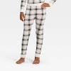 Kids' Plaid Ribbed Long Sleeve Shirt and Pants Holiday Matching Family Pajama Set - Wondershop™ Cream - 4 of 4
