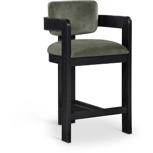 Meridian Furniture,Sacha Green Velvet Stool - 1 of 4