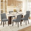 Set of 2 Mid-Century Upholstered Dining Chairs with Wood Legs, Fabric Side Chairs with Back for Kitchen, Dining Room, or Restaurant - Beige - 2 of 4
