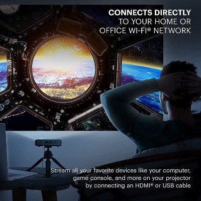 Kodak Luma 400 Portable White and Gold Mini Projector with Wi-Fi and Bluetooth