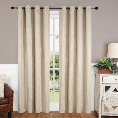 Whimsical Abstract Shimmer Room Darkening Semi-Blackout Curtains, Set of 2 by Blue Nile Mills
