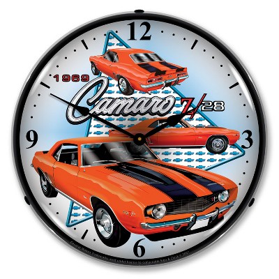 Collectable Sign & Clock | 1969 Camaro Z28 LED Wall Clock Retro/Vintage, Lighted