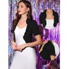 INSPIRE CHIC Women's Ruffle Short Sleeve Open Front Bolero Shrugs - 2 of 4