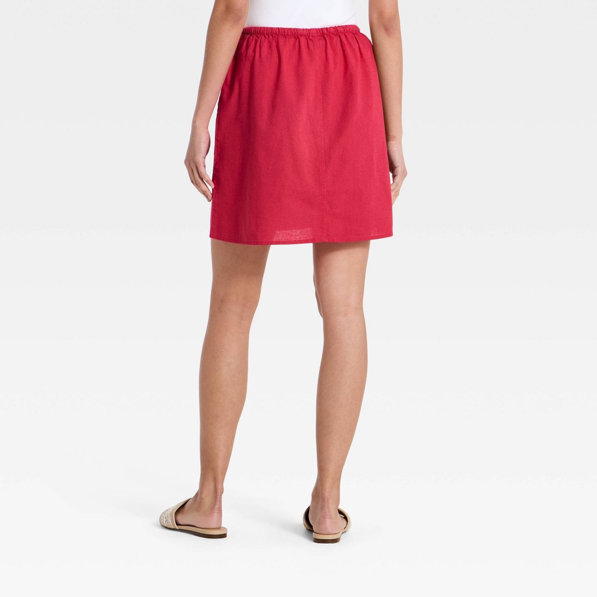 Women's Beaded Linen Mini Skirt - A New Day™ - thumbnail 2