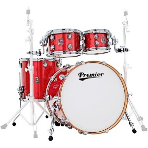 Premier Genista Classic Birch 4-Piece Shell Pack With 22" Bass Drum Red Sparkle - 1 of 4
