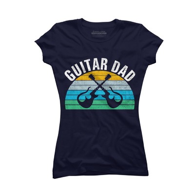 Junior's Design By Humans Retro Dueling Electric Guitar Dad By DragonTee T-Shirt