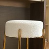Resenkos Counter Bar Stools, Counter Stool,24" Tall, Round Bar Stools, Set of 2 - Contemporary Upholstered Dining Stools for Kitchens,White Beige - 3 of 4