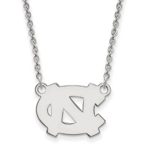 Black Bow Jewelry 14k White Gold North Carolina Tar Heels NCAA Necklace 18 Inch - 1 of 4