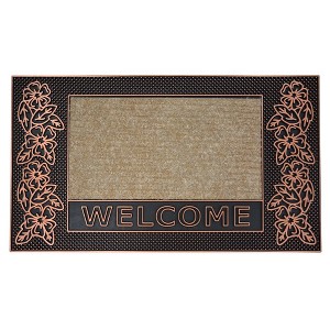 J&V TEXTILES Original Durable Rubber Door Mat, 18x28, Heavy Duty Doormat, Indoor Outdoor, Waterproof, Easy Clean, Low-Profile Mats for Entry, Garage - 1 of 2