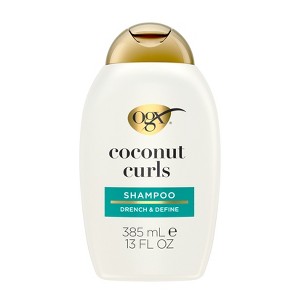 OGX Quenching+ Coconut Curls Shampoo Curly Hair Shampoo with Coconut Oil, Citrus Oil & Honey - 13 fl oz - 1 of 4
