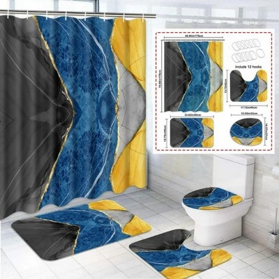LunaLulinlk Polyester Shower Curtain Sets with Bath Rugs