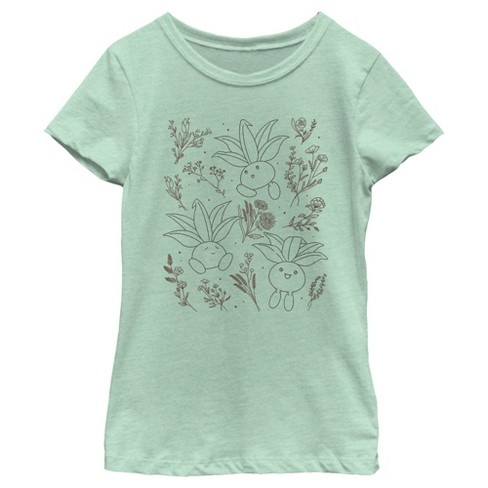 Girl's Pokemon Oddish Floral Doodles T-shirt : Target