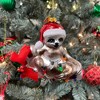 Sloth and Candy Cane Glass Christmas Ornament| OrnamentallyYou - 3 of 4
